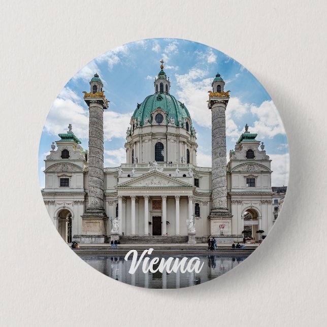 Karlskirche in Vienna, Austria 3 Inch Round Button (Front)
