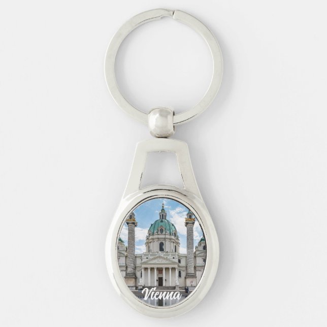 Karlskirche in Vienna, Austria Keychain (Front)