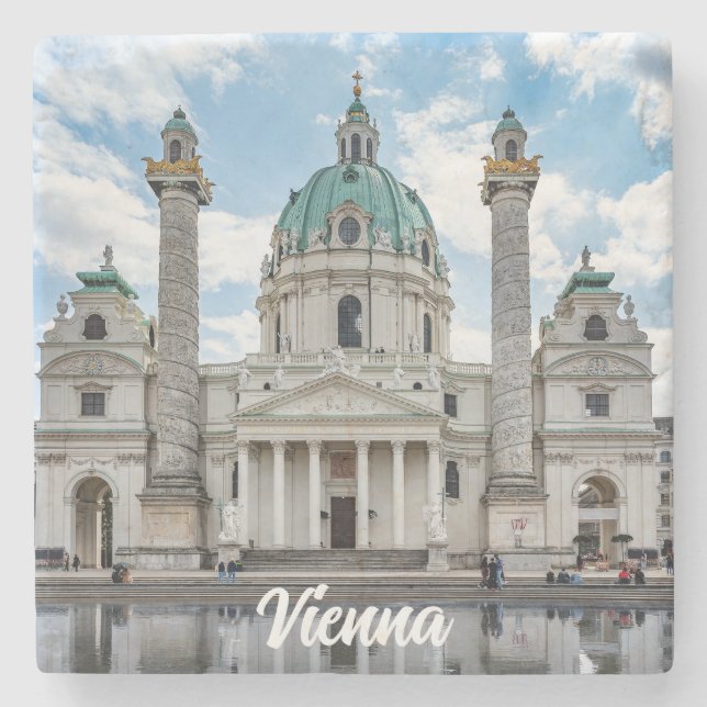 Karlskirche in Vienna, Austria Stone Coaster (Front)