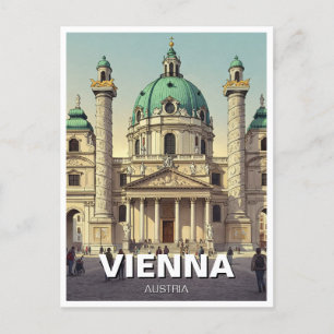 Karlskirche Karlsplatz Vienna Austria Travel Postcard