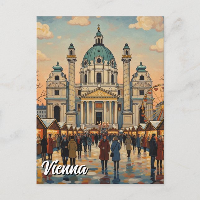 Karlskirche Karlsplatz Vienna Austria Travel Postcard (Front)