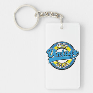 karlstad sweden vintage style logo. keychain