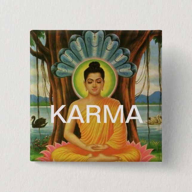KARMA 2 INCH SQUARE BUTTON (Front)