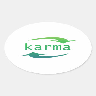 Karma Arrow Oval Stickers