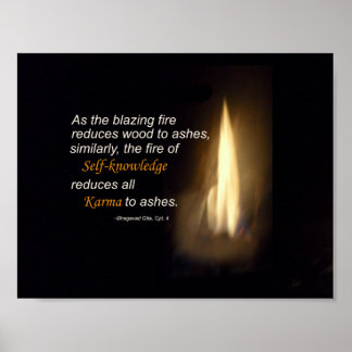 Karma Blazing Fire Self-knowledge Quote Poster