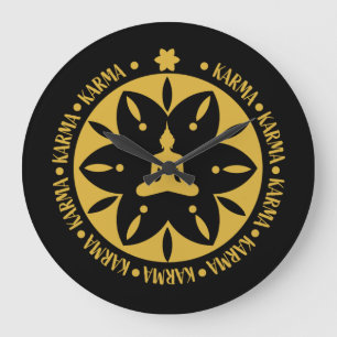 Karma Buddhist Religion - Buddhism Six Sages   Large Clock