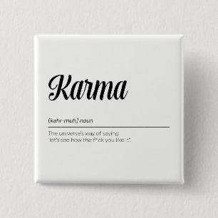 Karma Definition Funny 2 Inch Square Button