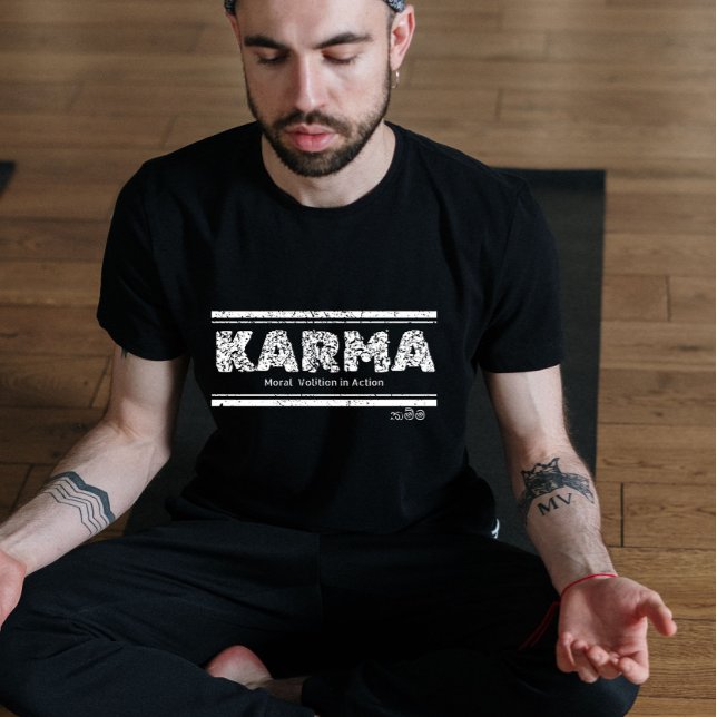 Karma Definition : Vintage Distressed Mindfulness Tri-Blend Shirt (Creator Uploaded)