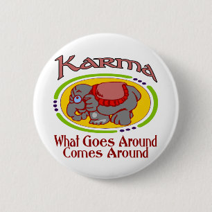 Karma Elephant 2 Inch Round Button
