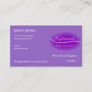 Karma - Keep It Positive Business Card