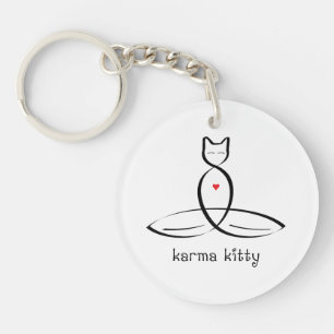 Karma Kitty - Fancy style text. Keychain