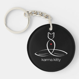 Karma Kitty - Regular style text. Keychain