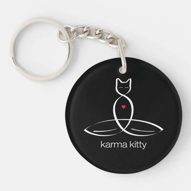 Karma Kitty - Regular style text. Keychain (Front)