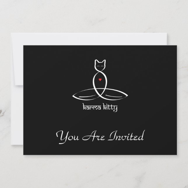 Karma Kitty - Sanskrit style text. Invitation (Front)