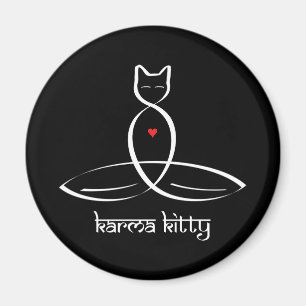 Karma Kitty - Sanskrit style text. Magnet