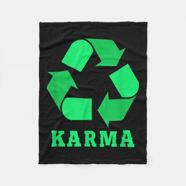 Karma Recycling Environmental Protection Climate P Fleece Blanket (Front)