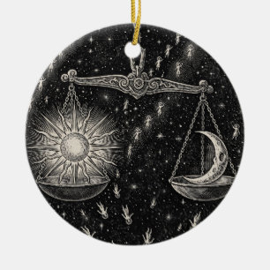 Karma Scale Ornament — Gothic Woodcut Christmas