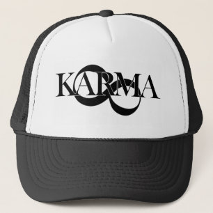 Karma with infinity symbol trucker hat