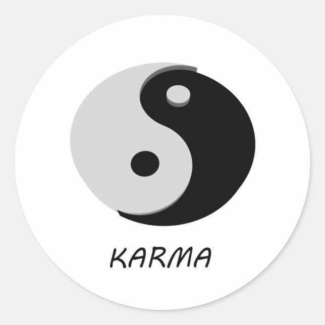 Karma Ying Yang Classic Round Sticker (Front)