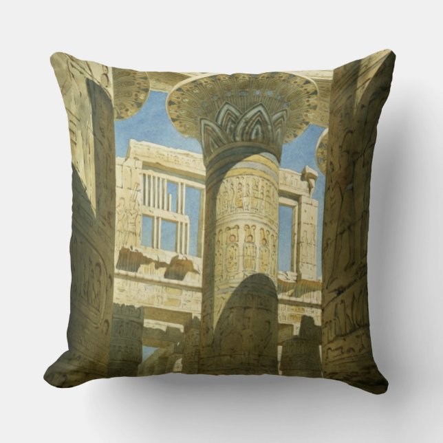 Karnak, c.1866 (w/c on paper) throw pillow (Front)