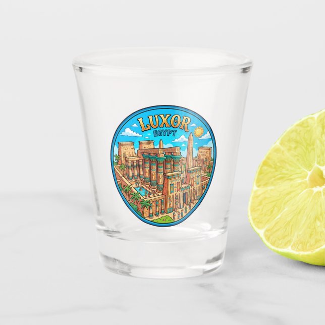 Karnak Temple Complex, Luxor Egypt Shot Glass (Front)