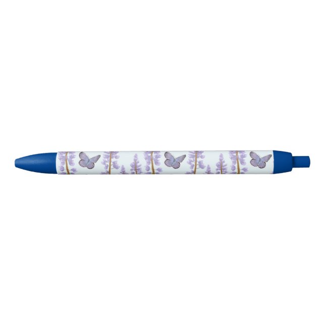 Karner Blue - The Endangered, with Wild Lupine Black Ink Pen (Front)