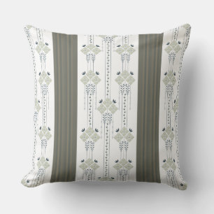 Karo flowers and curls pattern small throw pillow