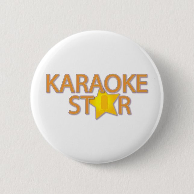 Karoake Star 2 Inch Round Button (Front)