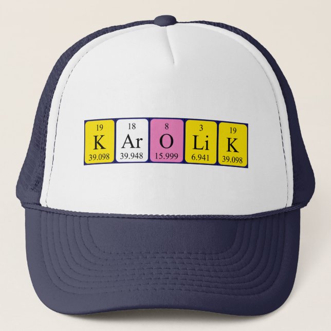 Karolik periodic table name hat (Front)