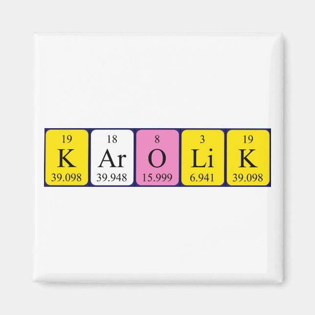 Karolik periodic table name magnet (Front)