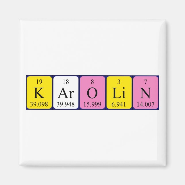 Karolin periodic table name magnet (Front)
