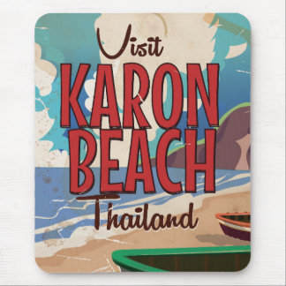 Karon Beach thailand vintage travel poster Mouse Pad
