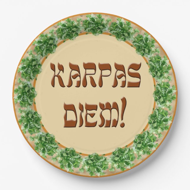 Karpas Diem! Paper Plate (Front)