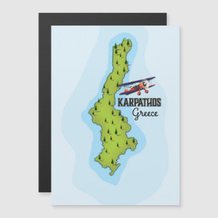 Karpathos Greek Map Illustrated travel poster