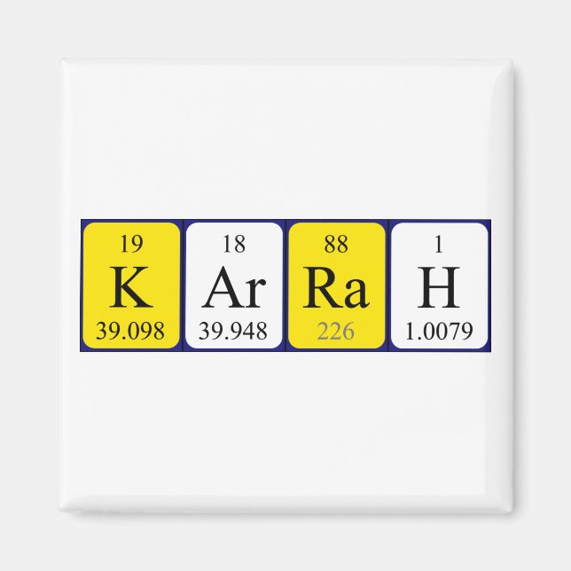 Karrah periodic table name magnet (Front)