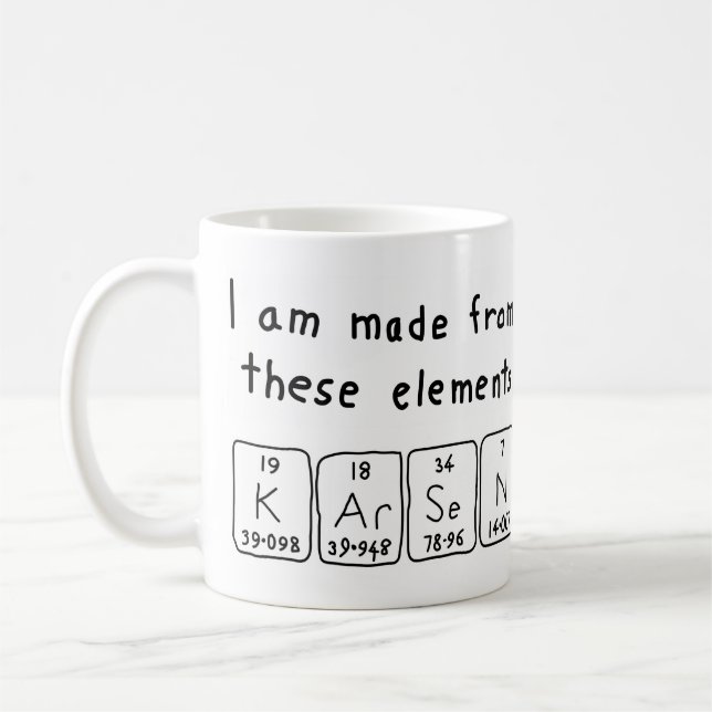 Karsen periodic table name mug (Left)
