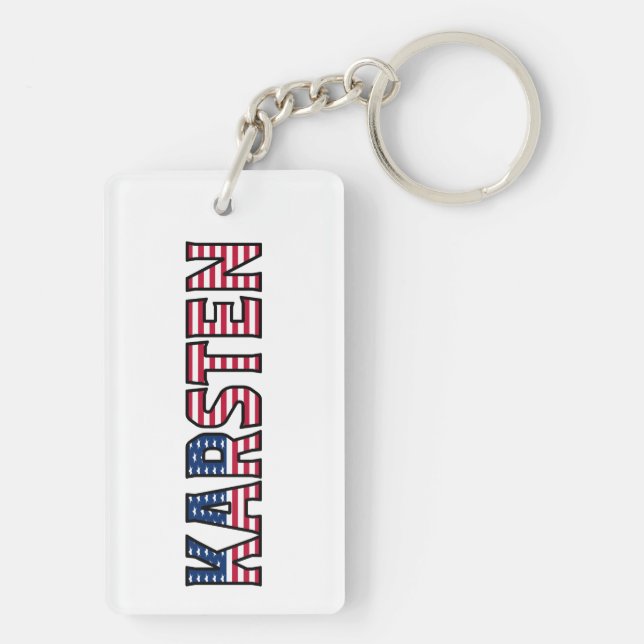 Karsten Name Vorname USA Flagge Anhänger Schlüssel (Dos)