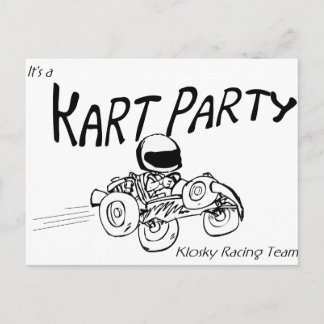 Kart Party Black Logo Invitation Postcard