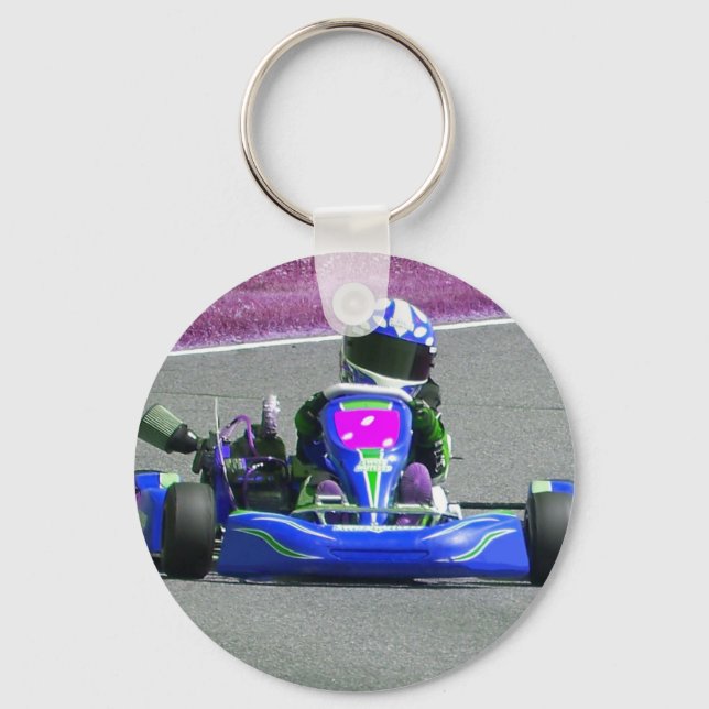 Kart Racer Inverted Colour Keychain (Front)