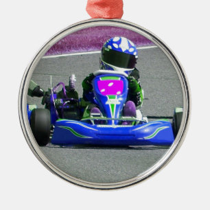 Kart Racer Inverted Colour Metal Ornament