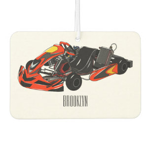 Kart racing cartoon illustration air freshener