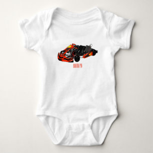 Kart racing cartoon illustration baby bodysuit