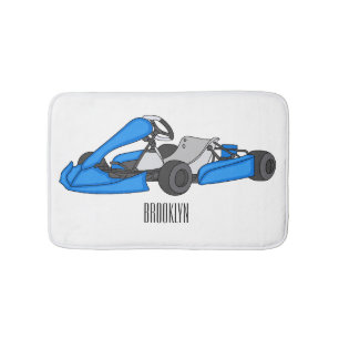Kart racing cartoon illustration bath mat