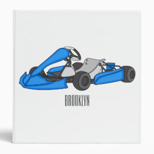 Kart racing cartoon illustration  binder