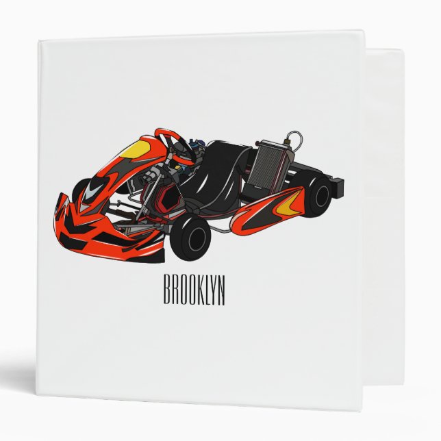 Kart racing cartoon illustration binder (Front/Inside)