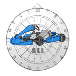 Kart racing cartoon illustration  dartboard