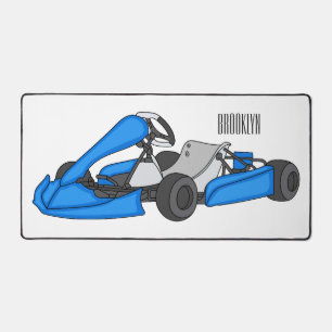 Kart racing cartoon illustration desk mat