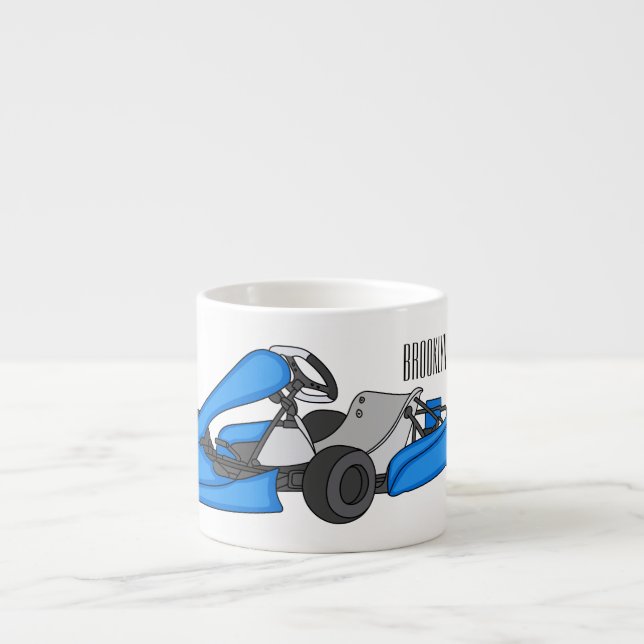 Kart racing cartoon illustration espresso cup (Front)