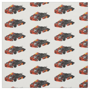 Kart racing cartoon illustration fabric