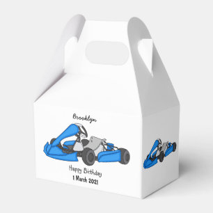 Kart racing cartoon illustration favor box